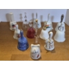 Image 2 : Collectible Porcelain & Glass 13 Pc Bell Collection - All In Perfect Condition - See Pics