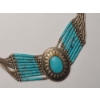 Image 5 : Vintage Southwestern Style Sterling Silver 12" Multi-Strand Turquoise Beaded Necklace - Weight 18.8g