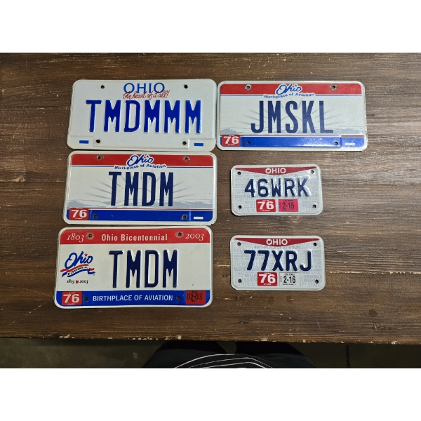 (6) Vanity License Plates - (2) Mini Plates and (4) Large