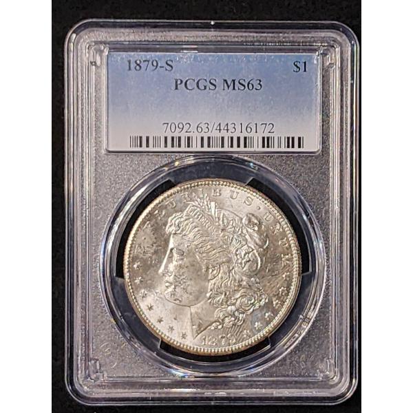 1879-S PCGS MS63 90% Silver Morgan Dollar 