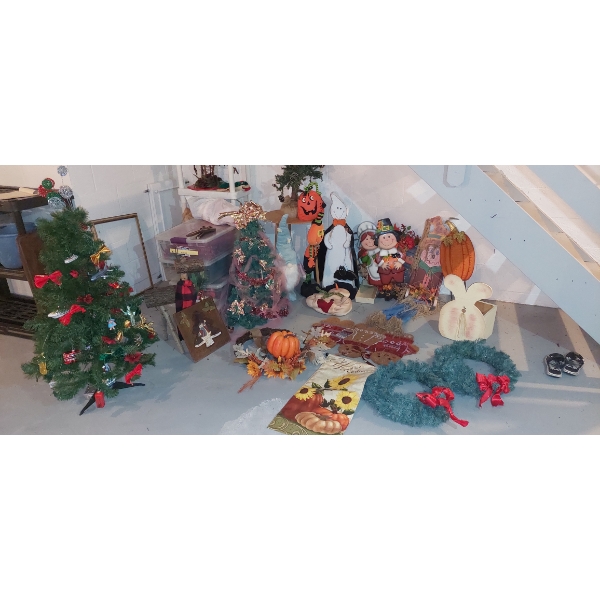 Massive Holiday Decor Lot As Shown - See Pics