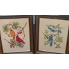 Image 1 : Set Of 2 Framed Bird Embroideries  18 x 13