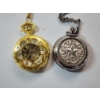 Image 2 : Two Pocket Watches: Gold-Tone Unique Open Design & Silver-Tone Montana Silversmiths Star Design
