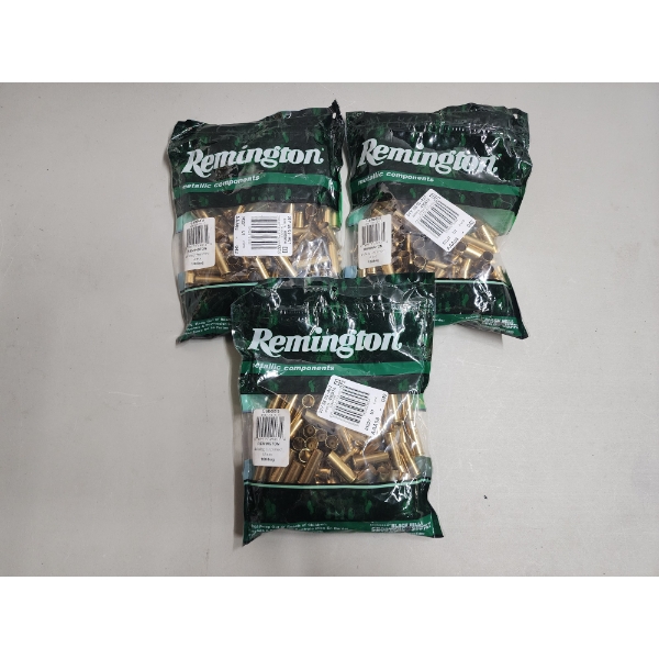 3 Brand New Sealed Bags of Remington 44 Mag Unprimed Brass Shellcases - 300 Total