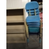 Image 4 : Nine 22'' Childrens Chairs And 35''x13''x41'' Metal Bookshelf In Great Condition!