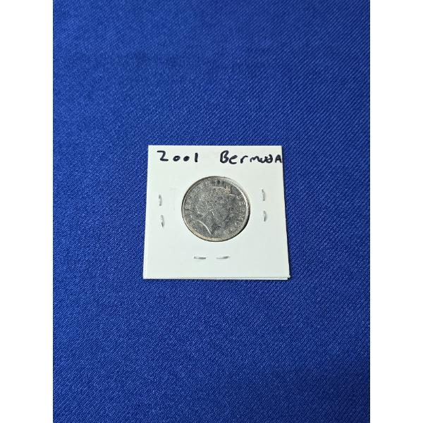 2001 25 Cents Bermuda Coin - Queen Elizabeth II - Beautiful Coin!