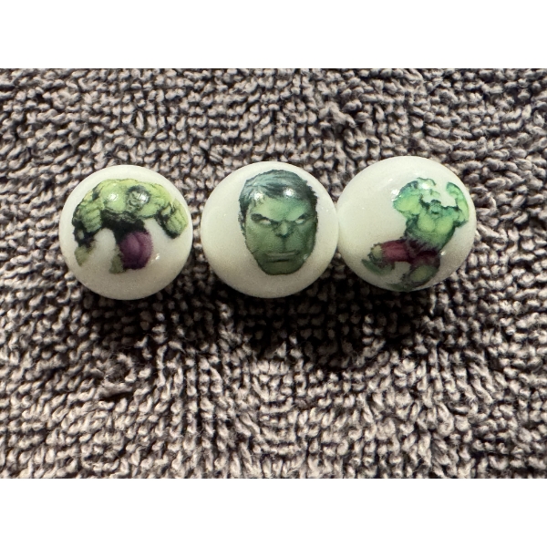 3 - Vintage Incredible Hulk TV Show Advertising Marbles