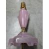 Image 5 : Rare! Pair Of Vintage Frosted Lavender Glass 11'' Pull Chain Bedside Table Electric Lamps 