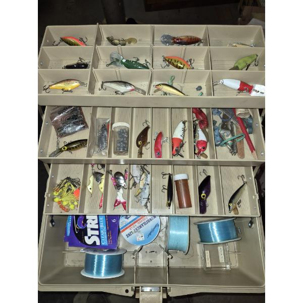 PICKUP IN CANTON -  Large Loaded Fishing Tackle Box With Included Contents - Numerous Lures Tackle