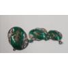 Image 1 : Vintage Siam Sterling Silver Green Enamel Jewelry - Weight: 22.2g