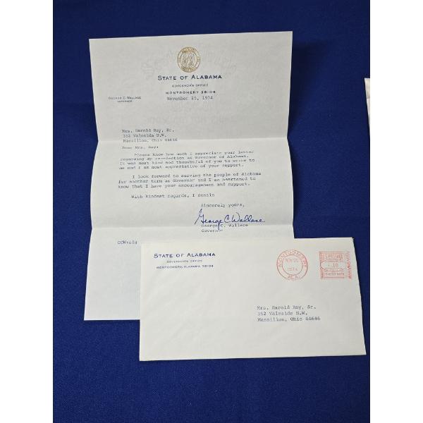 1974 Signed Alabama Governor George Wallace Letter & Signed Autographed Photo 