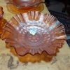Image 3 : Carnival Glass Group - 5 Pc Imperial Marigold As Pictured - All In Excellent Condition