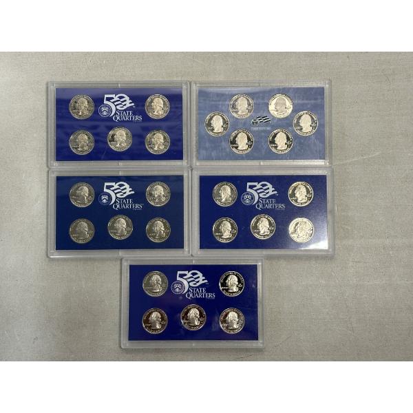 Five U.S. State Quarter Proof Sets