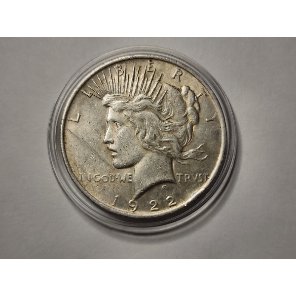 UNITED STATES 1922 SILVER PEACE DOLLAR ~ SECOND YEAR MINTED ~ Philadelphia Mint Coin with 90% Silver