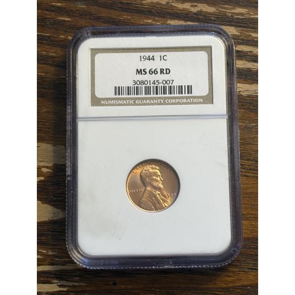 NGC 1944  MS 66 RD Slabbed Lincoln Penny