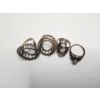 Image 4 : Four Sterling Silver Scrap/Incomplete Ring Pieces - Total Weight: 20.6g