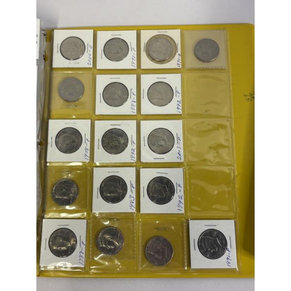 Binder of Kennedy Half Dollars + empty coin holder binder- Various Years - FV $86.50
