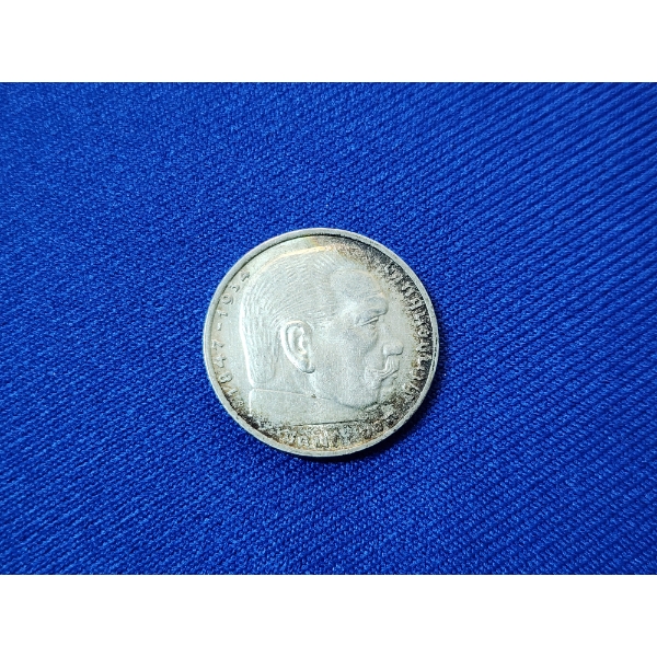 1938 German 2 Reichsmark Silver Coin ASW: 0.1608 oz / 0.6250 Fineness