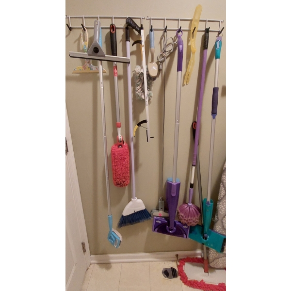 Group Of Cleaning Items - Sweepers - Brooms - Mops - See Pics