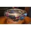 Image 1 : PICKUP IN CANTON -  GORGEOUS CRYSTAL HOLIDAY BOWL WITH HOLLY LEAVES & BERRIES - NEW IN BOX