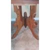 Image 3 : Vintage Marble Top 4 Leg Pedestal Side Table (Permanent Assembly Required) 30" x 27" x 19"