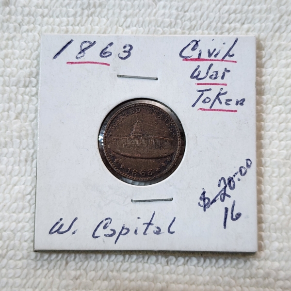 1863 Civil War Token "Army & Navy" / Capitol Building