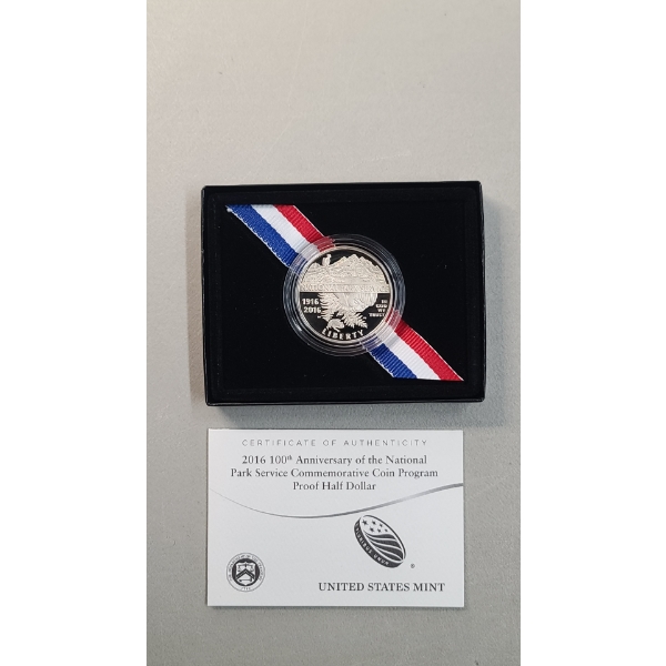 U.S Mint 2016 100th Anniversary Of The National Park Service Commemorative Proof Half Dollar