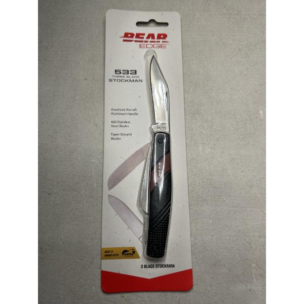 Bear Edge 533 Three Blade Stockman Folding Knife