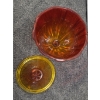 Image 2 : Stunning Vintage Amberina 11''x5'' Candy Dish With Lid
