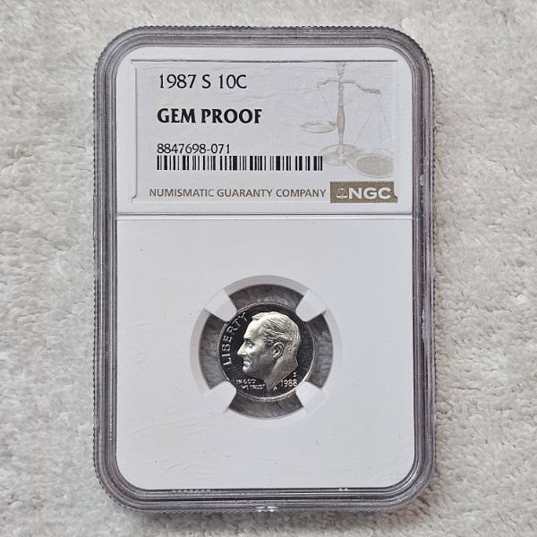 NGC Gem Proof 1988 S 10C Roosevelt Dime Mechanical Error Wrong Date On Label (1987 S)