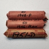 Image 1 : Three Rolls of 1940's/1950's United States Lincoln Wheat Cents - Face Value: ~$1.50