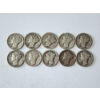 Image 1 : x10 Assorted Years & Mint Marks U.S. 90% Silver Mercury Dimes FV: $1.00