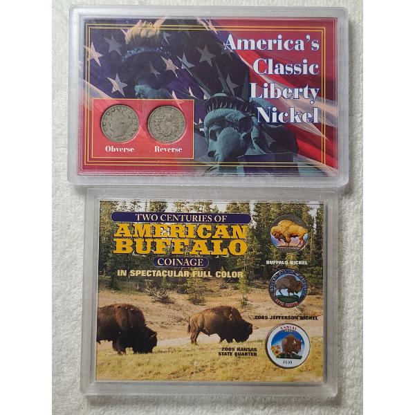 Two United States Nickel Displays- America's Classic Liberty Nickel & 2 Centuries of Buffalo Coinage
