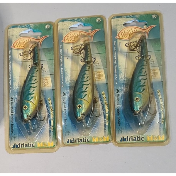 (3) Vintage Rollo Minnow Lures With Mustad Treble Hooks