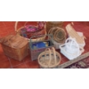 Image 1 : Very Large Group Of Assorted Wicker Baskets & More - Largest Basket Is 28" Across See Pics