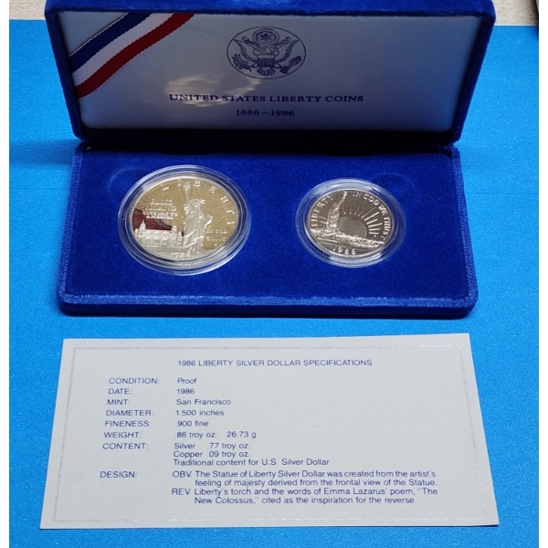 1986 United States Liberty Proof Silver Coin Set  