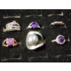 Image 4 : Gorgeous Sterling Silver Rings Ft. Purple Star Ruby & Other Purple Stones - Total Weight: 23 Grams