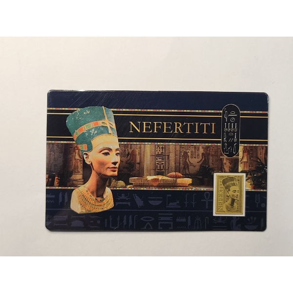 Chad NEFERTITI 3000 Francs 1/1000 Oz .9999 Gold Coin in Assay Card From The Egyptian Pharaohs Series