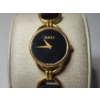 Image 2 : Gorgeous Gold-Tone Gucci Watch With Black Leather Band 6000.2.L