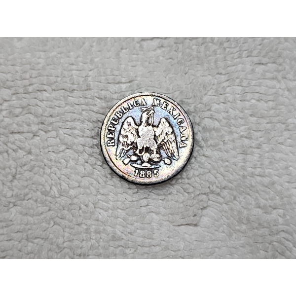 1885 Mexican Second Republic 10 Centavos 90% Silver Coin ~ ASW: 0.0786oz