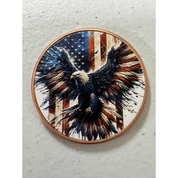 Colorized American Eagle 1 oz .999 Fine Copper Round Coin - Brilliant Uncirculated - Limited Edition