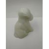 Image 2 : URANIUM Adorable Degenhart Glass Dog Figurine - Fawn White - ~2.5 inches ~ BRILLIANT GLOW