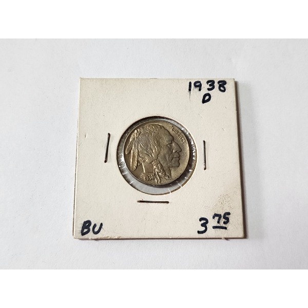1938-D Buffalo Nickel BU Details - Final Year of the Buffalo Nickel! 