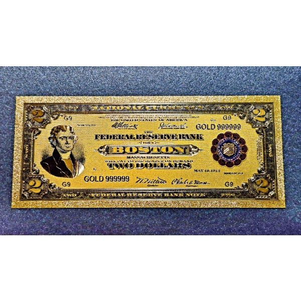 .999 GOLD FOIL U.S. $1  SERIES  1918 BATTLESHIP NOTE - IN PROTECTIVE SLEEVE