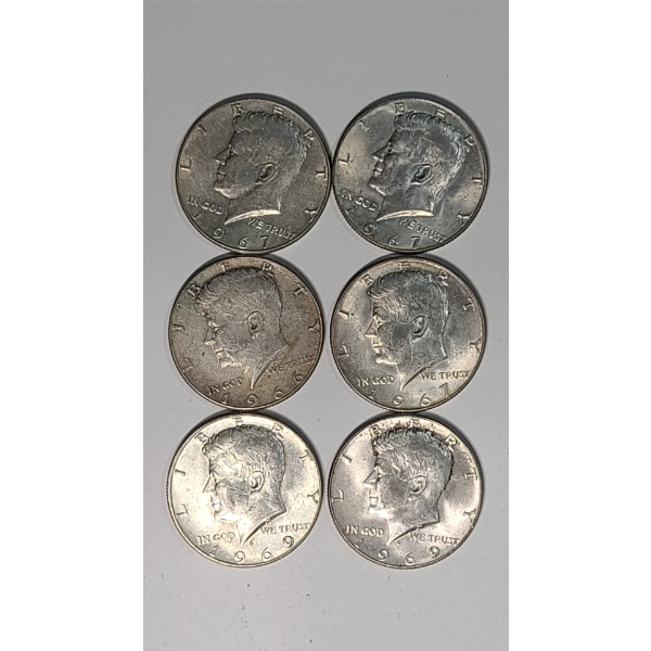 Assorted Years/Mint Marks United States 40% Silver Kennedy Half Dollars - Face Value: $ 3.00