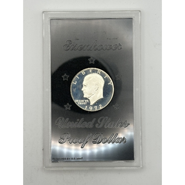 1972-S 40% Silver Eisenhower Dollar in U.S. Mint Plastic Holder