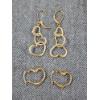 Image 1 : Lovely Heart Shaped 10K Yellow Gold Earring Sets ~ 2.2 Grams Total 