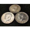Image 2 : Three 90% Silver 1964 Kennedy Half Dollars - $1.50 Face Value