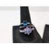 Image 2 : Five Assorted Sterling Silver Rings with Colorful Gemstones - TW: 10.9g 