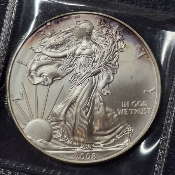 2008 United States Silver .999 1 Oz Eagle - Some Toning
